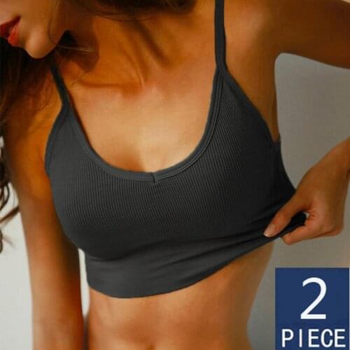 2pcs Bra Sexy Bralette Seamless Female Bras Womens Underwear bh without Underwire Top Bra Padded Crop Tops Vest Bustier Unwired