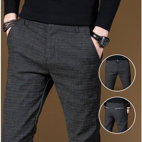 2021 Fashion High Quality Men Pants Spring Autumn Men Pants Trousers Male Classic Business Casual Trousers Full length 28-38