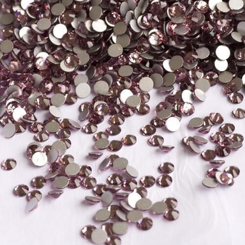 YANRUO Light Amethyst Glass Strass Gems Flatback Beads for Shoes Clothing Design Weding Decoration