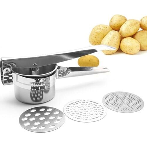 3 in 1 Stainless Steel Potato Masher Garlic Press Crusher Manual Juicer Creative Kitchen Gadgets