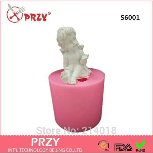 3D Silicone Mold Soap Mold Cupid Angel Candle Mold Molds Moulds PRZY 001 Handmade Diy for Cake Decorations S6001 Aroma Stone