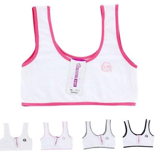 Children Sport Underwear for Young Girls Training Bras Letter Racerback Tube Top Student Lingerie Vest Soft Teen Bra 8-16Y