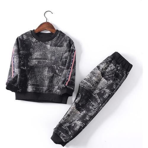 Baby slong sleeve Camouflage retro printing T-Shirt Sweatshirt+trousers pants Sets girls boys Sport Suits cotton summer clothing