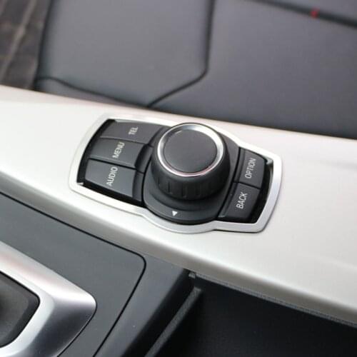 Car Interior Multimedia Panel Cover Trim Button For BMW X1 X3 X5 X6 F20 F01 F30 F15 F34 F31 Stainless Steel Accessories