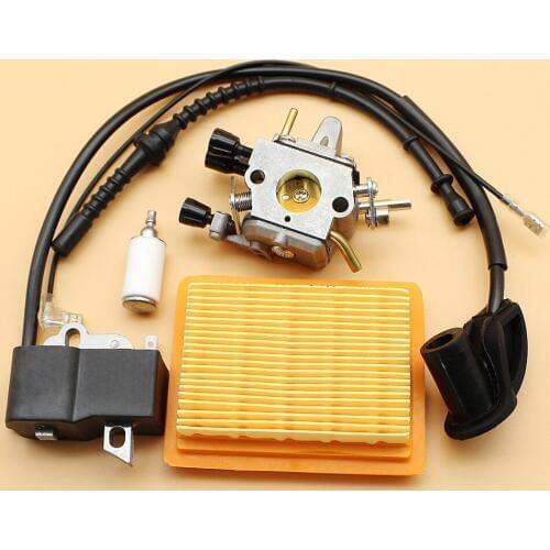 Carburetor Air Filter Ignition Coil Fuel Hose Set Fit STIHL FS120 FS200 R FS020 FS202 TS200 FS250 R FS300 FS350 Trimmer Cutters