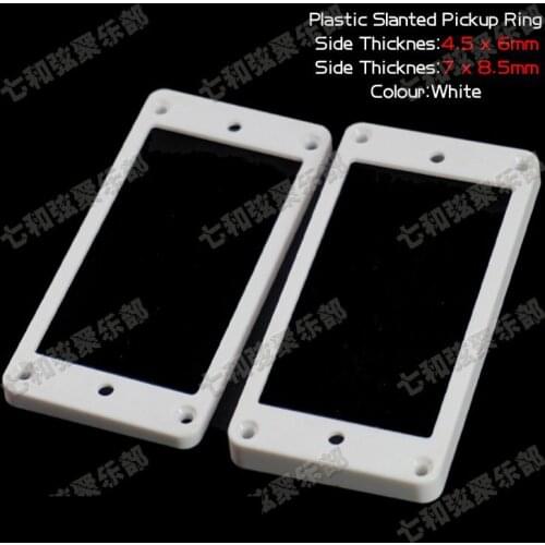 A Piar White Plastic Slanted Double Coil Pickup Ring for Electric Guitar/ Neck (4.5mmx6mm) & bridge(7mmx8.5mm)