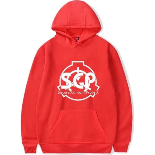 Rholycrown 2019 Hot SCP Foundation Hoodies Men/women Fashion Cotton Pullover Streetwear Style Harajuku SCP Foundation Red Hoodie