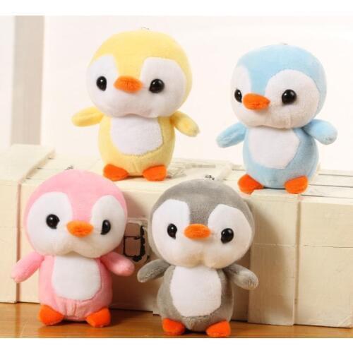 4 Colors Little Cute Penguin Plush Doll Bag Pendant Wedding Gift 10CM Little penguin Stuffed Plush Toys