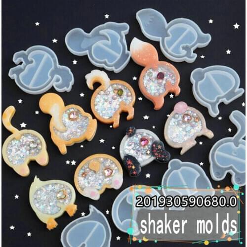 Kawaii Animal Cat Foxes Epoxy Resin Shaker Silicone Mold Jewelry Findings Pendant Accessory DIY Charms Handmade Mould Stuff Art