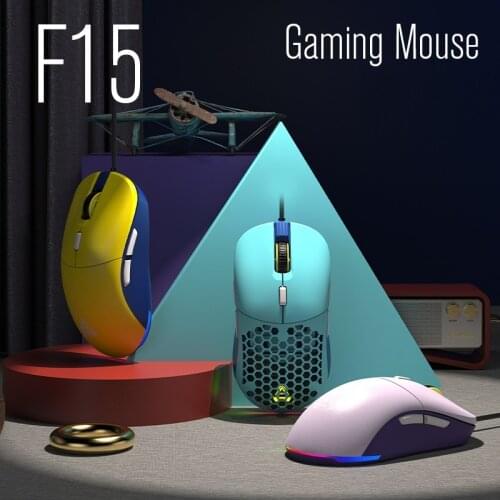 F15 16000DPI Ergonomic Shape Wired Mouse Honeycomb Design Mice Gamer Chipset PMW3338 40G 400IPS Professional Gaming Mouse