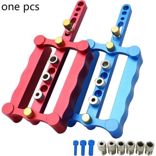 Hinge drilling guide locator fixture positioning hole opener door cabinet accessories tool 235mm red / blue