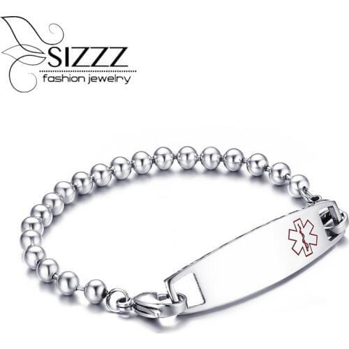 2016 New Women Medical Alert Bracelet High Quality Stainless Steel Bracelet Bracelets For Women