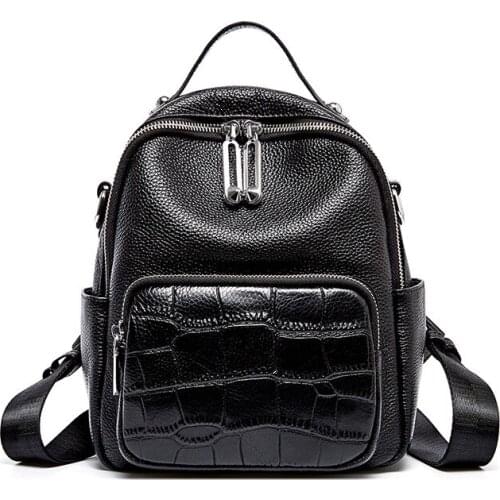 New 2020 Women Backpack Womens Genuine Leather Backpacks School Bag For Teenagers Girls Fashion Backpack Travel Shoulder Bags