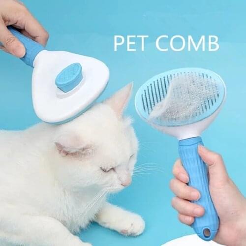 Dog Hair Removal Comb Grooming Supplies Cat Flea Comb Pet Comb for Dogs Grooming Tools Automatic Hair Brush Trimmer