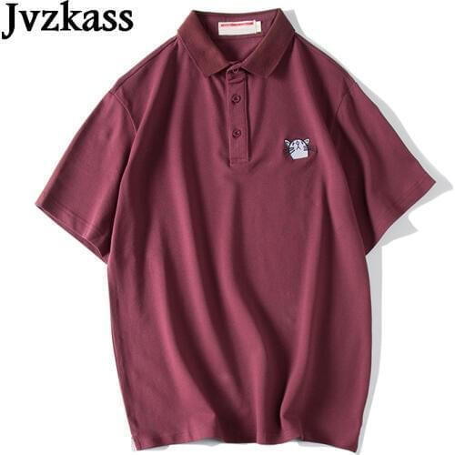 Jvzkass polo shirt female cute short-sleeved small fresh version of the loose student Harajuku half-sleeved female Z194