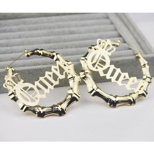 Earrings Butterfly Earrings Bamboo Earrings Hoop Earrings Butterfly Bamboo Name Earrings for Women Hoop Earrings for Women Gift