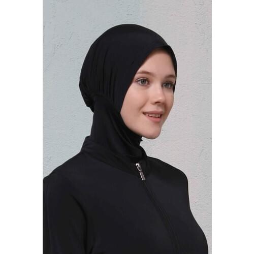 Jowl Game Black Hijab Swim Bathing cap, Swim Hijab Bathing cap