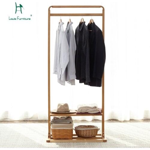 Louis Fashion Coat Racks Pure Solid Wood Locker Landing Bedroom Clothes