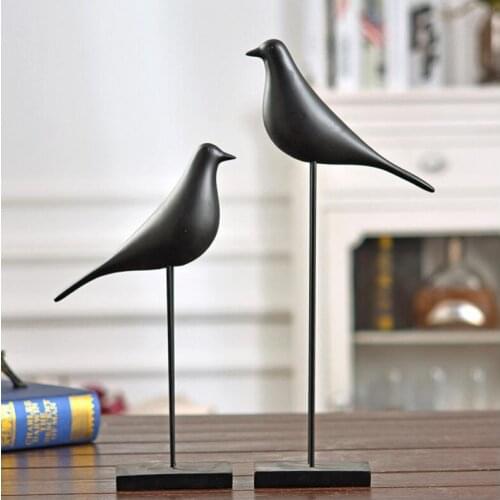 EUROPEAN HOME FURNISHING DECORATION CRAFTS RESIN BIRD STATUE DECOR ORNAMENT HANDICRAFT DOVES SCULPTURE OFFICE DESKTOP FIGURINE