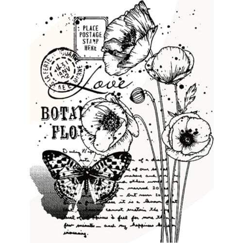 Fairy Butterfly Flowers Craft Transparent Silicone Stamp for Scrapbooking DIY Photo album Decorative Clear Stamps Sheet