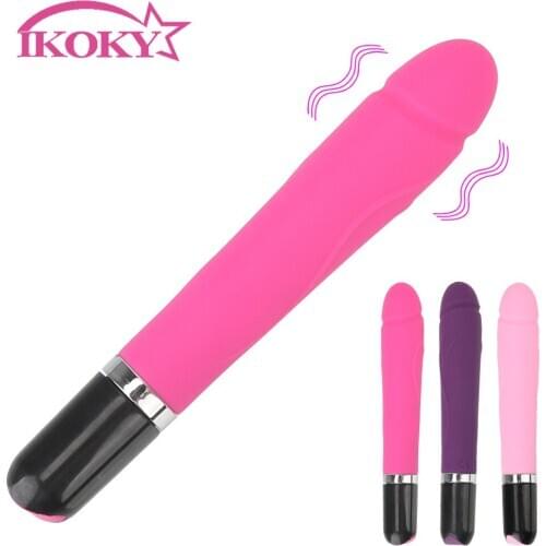 IKOKY G Spot Vibrator Clitoris Stimulator for Adult Dildo Vagina Clit Massager Powered By Battery Sex Toys for Women