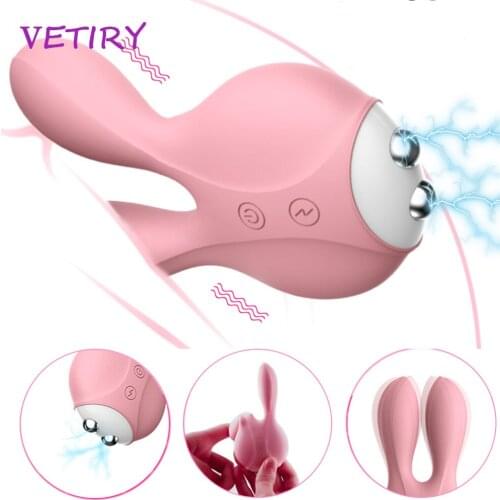 Electric Shock Rabbit Vibrator for Women, 12 Speed Dildo Vibrator, Labia Clitoris Vagina Stimulator, G-spot Massage, Sex Toys