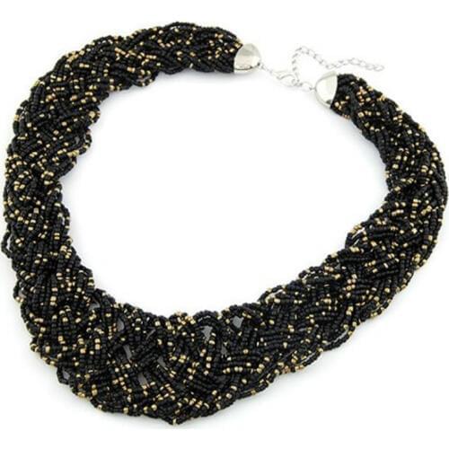 Fashion Jewelry Handmade Bohemian Necklace Style Joker-made Rice Temperament Luxury Short Necklace Female Elegant Necklace