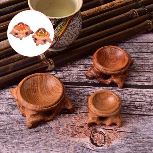 1pc Creative Wooden Display Stand Base For Crystal Ball 30mm 40mm 50mm Glass Globe Lensball Magic Sphere Gift Holder