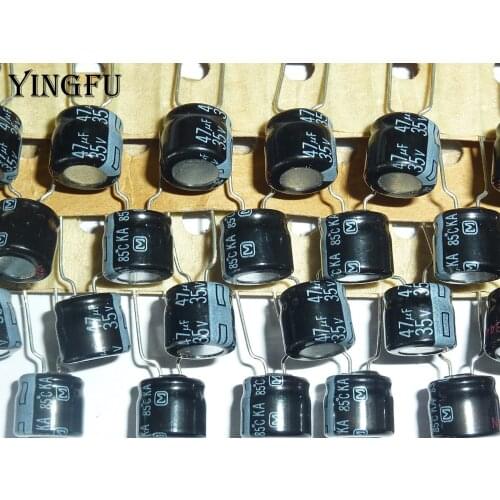 10pcs 47uF 35V KA Series 8x7mm High Quality 35V 47uF Aluminum Electrolytic capacitors