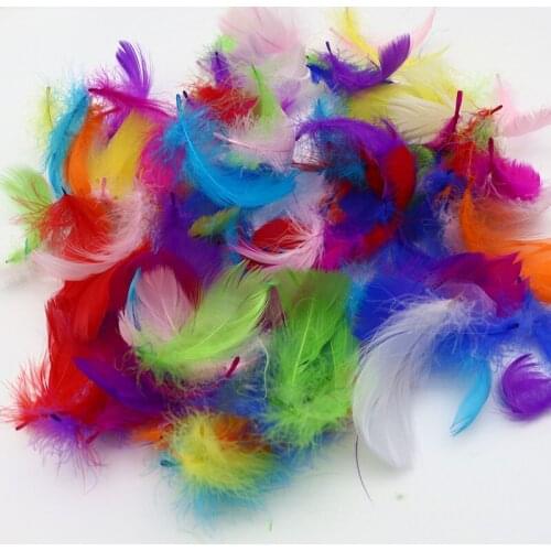 100Pcs Natural Small Floating Feather 4-8cm Floating Goose Down Color Feather Wedding Dress Dream Net Decoration Accessories