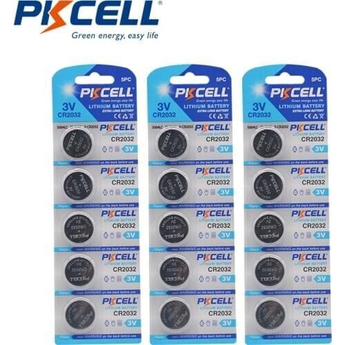 15Pcs 3Card 3V Coin Cells Lithium Button Bateria cr2032 DL2032 CR DL 2032 BR2032 3V Button Cell Battery Watch Batteries
