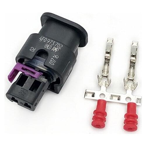 10pcs 2 Pin Tyco Fuel Injector Connector High Pressure Pump Gasbag Automotive Connector 4F0 973 702 1-1718643-1 For VW