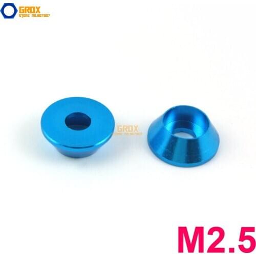30 Pieces M2.5 Sky Blue Aluminum Washer Socket Head Cap Screw Washer