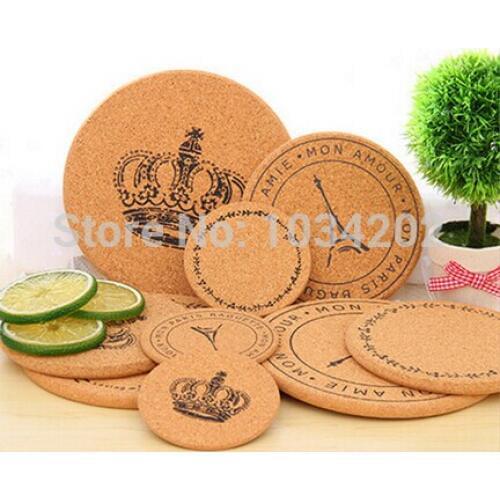 500pcs Classic Round Plain Cork Coasters Drink Wine Mats Cork Mats Drink Wine Mat ideas for wedding and party gift