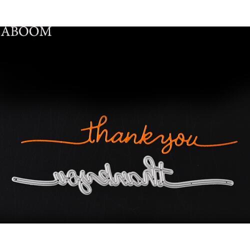ABOOM 1PC 155x26mm Thank You Letter Metal Cutting Dies Embossing Scrapbooking Stencils Craft For DIY Card Album Photo Painting
