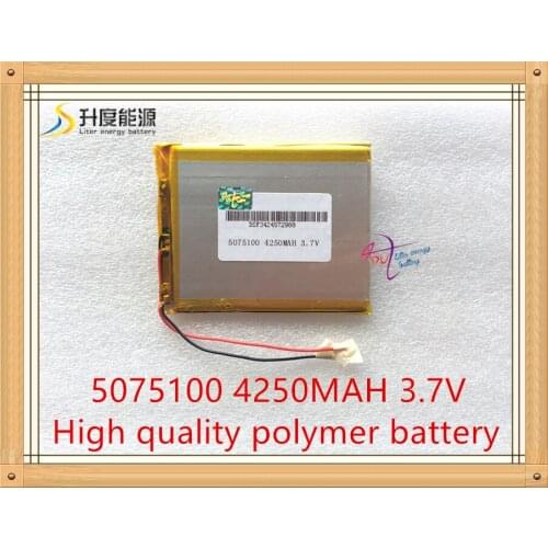 Tablet battery 1PCS/Lot 3.7V lithium polymer 5075100 Mobile Power 4250MAH Tablet GPS Navigator