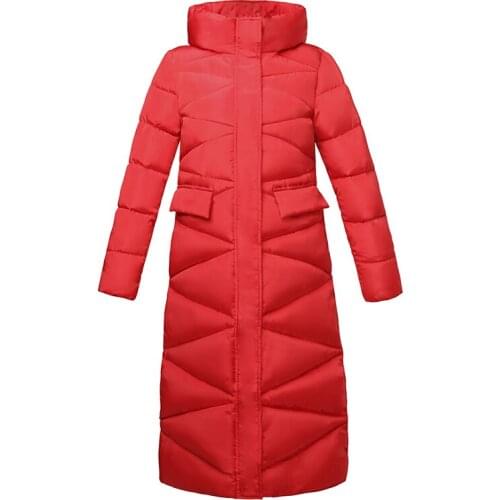 B3682 2020 new autumn winter women wear fashion long style knee-length cotton-padded jacket slim students coats cheap wholesale