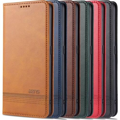 AZNS Leather Flip Case For OPPO A11X A9 A15 A31 A8 A32 A53 2020 A54 A55 A72 A73 F17 A74 F19 Wallet Cards Stand Phone Cover