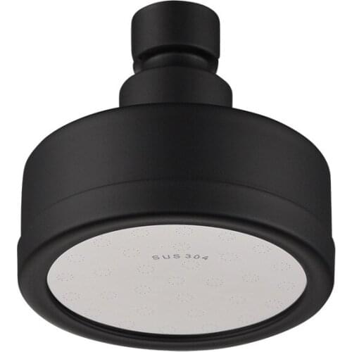 Stainless steel black pressurized top shower nozzle removable and washable water-saving water heater shower nozzle