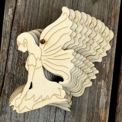 Wooden Fairies Sitting Craft Shapes Plywood Classic Style