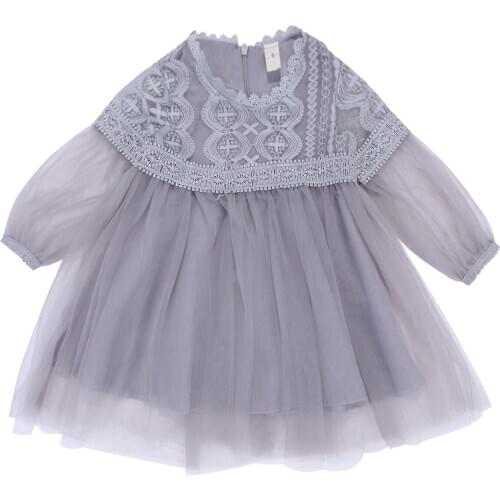 Baby Toddler Girl Flower Summer Party Baptism Christening Long Sleeve Lace Formal Dress Size 0-3 T