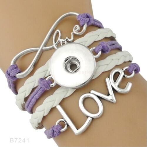 DIY 18mm Chunks Snap Button Hope Skate Dog Paw Basketball Heart Love Soccer Hockey Tennis Dance Football Bracelets for Women