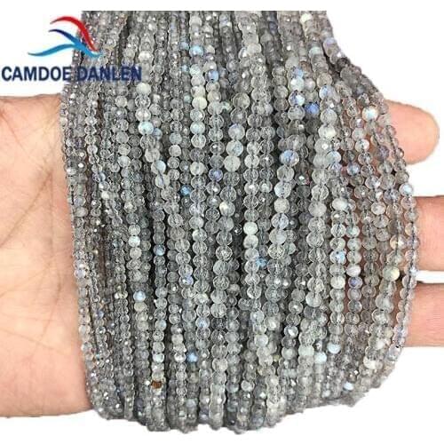 Precious Natural MoonStone Faceted Labradorite Small Stone Beads For Jewelry Making 2/3/4/6/8mm DIY Necklace Bracelet Earring