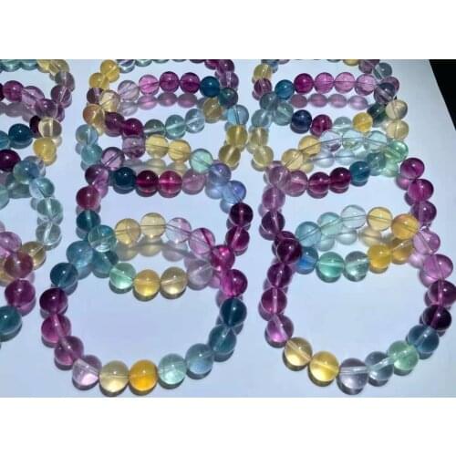 8" natural A+ colorful tourmaline stone beads stretch bracelet