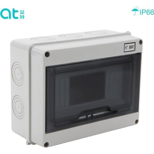 IP65 8 Ways Outdoor Waterproof Electrical Distribution Box Circuit Breaker MCB power Plastic Junction Wire Box