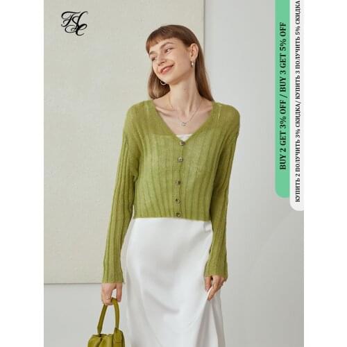 FANSILANEN 2021 Early Autumn Cute Cardigan Sweater Womens Long Sleeve Cardigan Sunscreen Air Conditioner V-neck Knitted Top