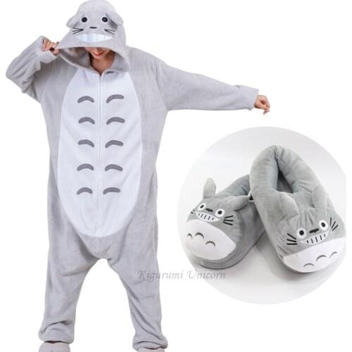 Totoro Onesies Cute Cartoon Animal Onesie Women Men Girls Boys Pajamas Slipper Funny Party Suit Winter Home Overall Costumes