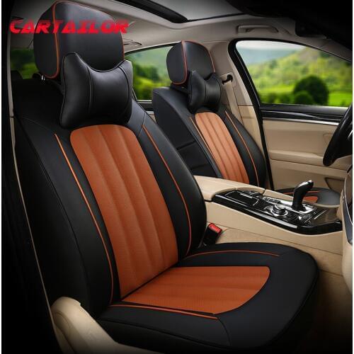 CARTAILOR Car Seat Cover Set for Mercedes Benz CLK Seat Covers & Accessories for Cars Cowhide & Artificial Leather Seats Cushion