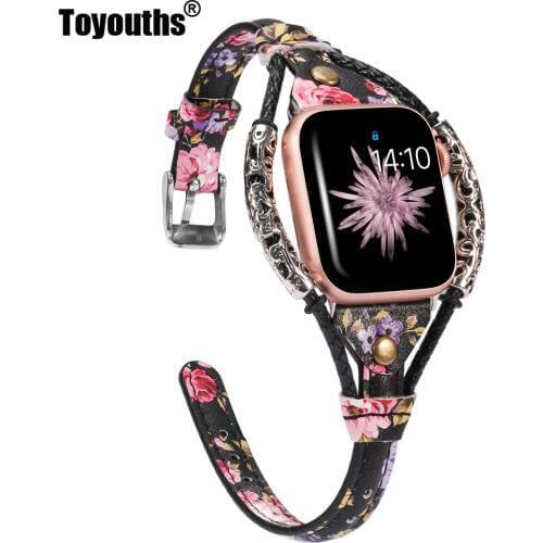 Leather Strap for Apple Watch Band 38mm 42mm Women Handmade Twist Strip Vintage Rivet with Metal Rope Strap iwatch Series 4 3 2