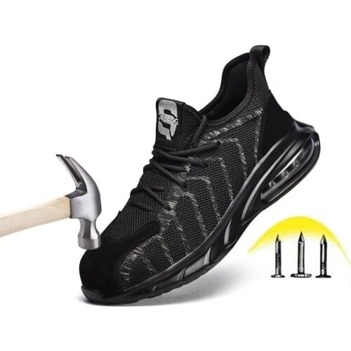Summer Breathable Sneakers Men Casual Shoes Anti-Smashing Work Boots Indestructible Steel Toe Cap Work Safty Shoes Hiking Shoes